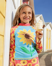 Frugi Rachel Rash Vest & Shorts Swim Set, Yellow (YELLOW), large