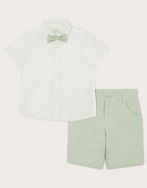 Smart Shorts Bowtie and Shirt Set, Green (GREEN), large