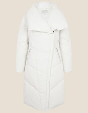 Dhalia Long Padded Coat, White (WHITE), large