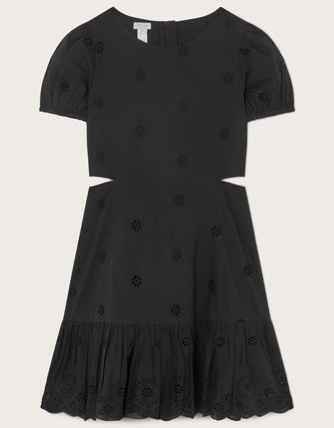 Broderie Cut-Out Detail Dress Black, Black (BLACK), large