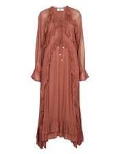 Moliin Beatrice Ruffle Maxi Dress, Orange (RUST), large