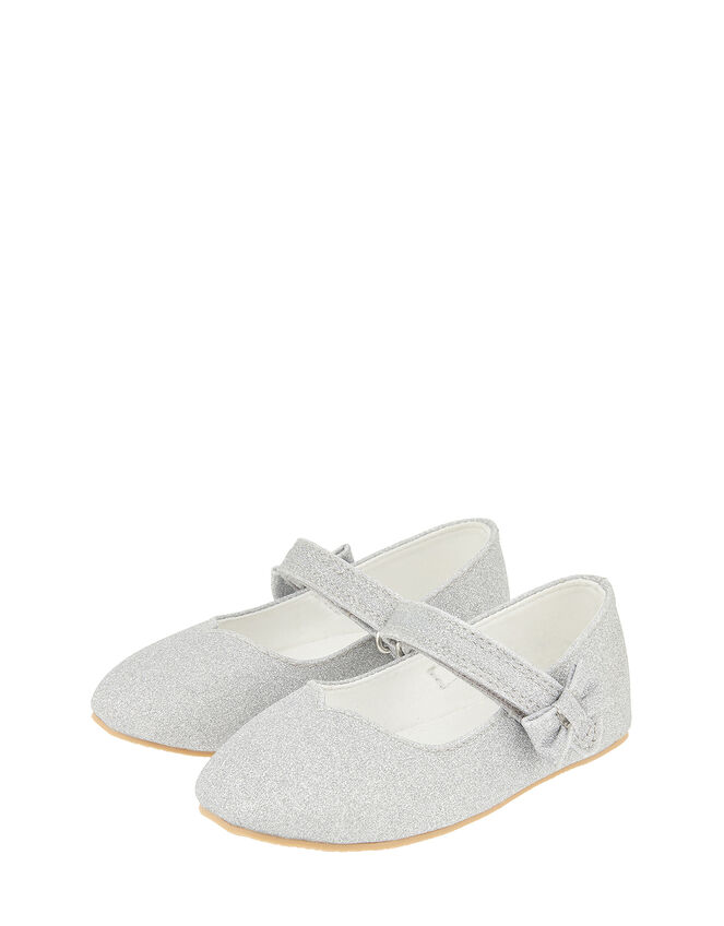 Baby Sparkle Bow Walker Shoes, Silver (SILVER), large