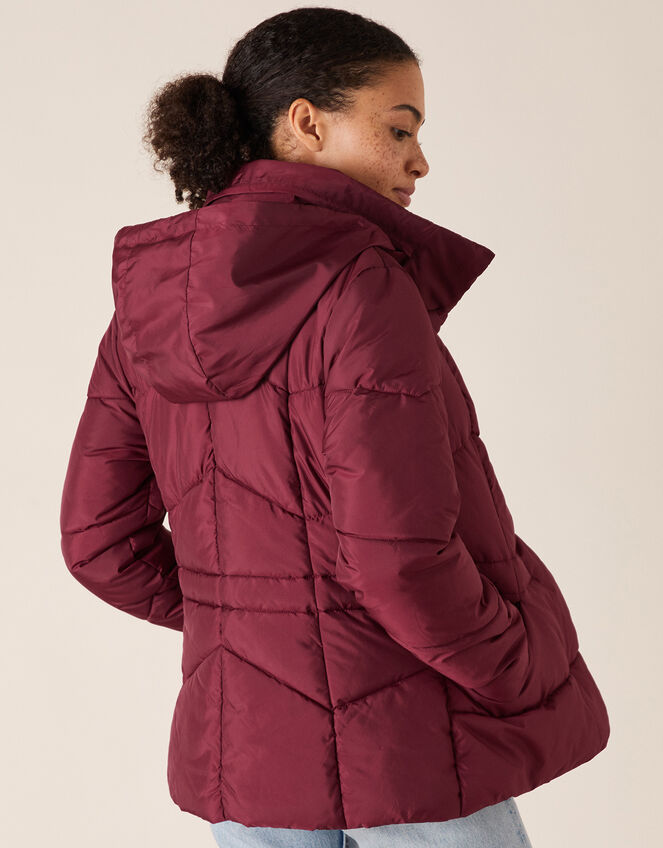 Elizabeth Padded Jacket in Recycled Fabric, Red (BERRY), large