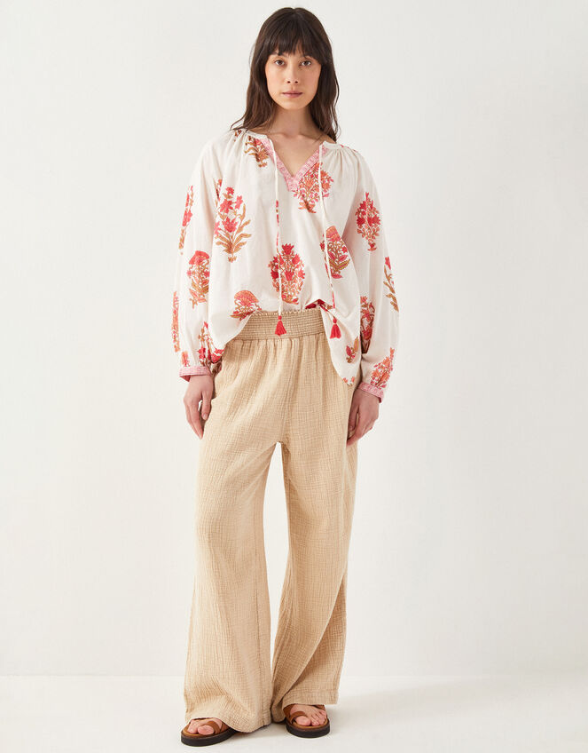 East Marcia Floral Cotton Blouse, Multi (MULTI), large