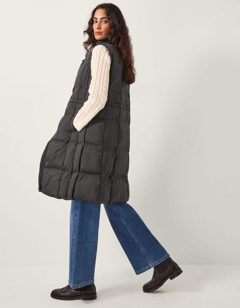 Nelly Long Padded Gilet, Black (BLACK), large