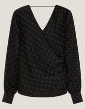 Margot Hotfix Long Sleeve Blouse, Black (BLACK), large