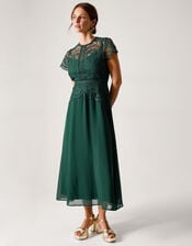 Monica Lace Midi Bridesmaid Dress, Green (GREEN), large