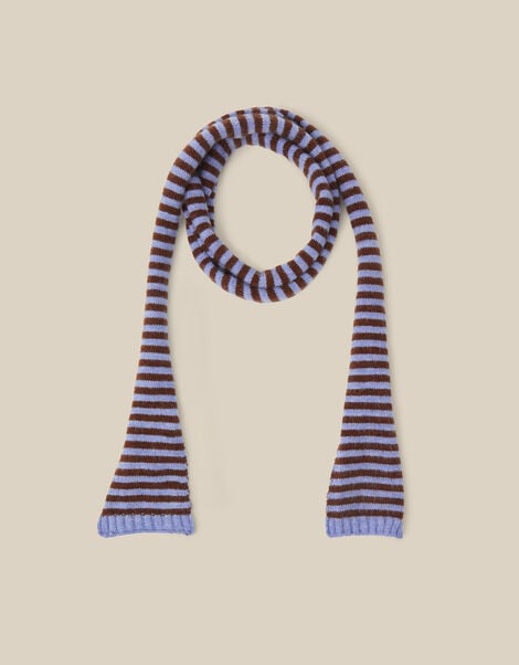 Sage Stripe Skinny Scarf, , large