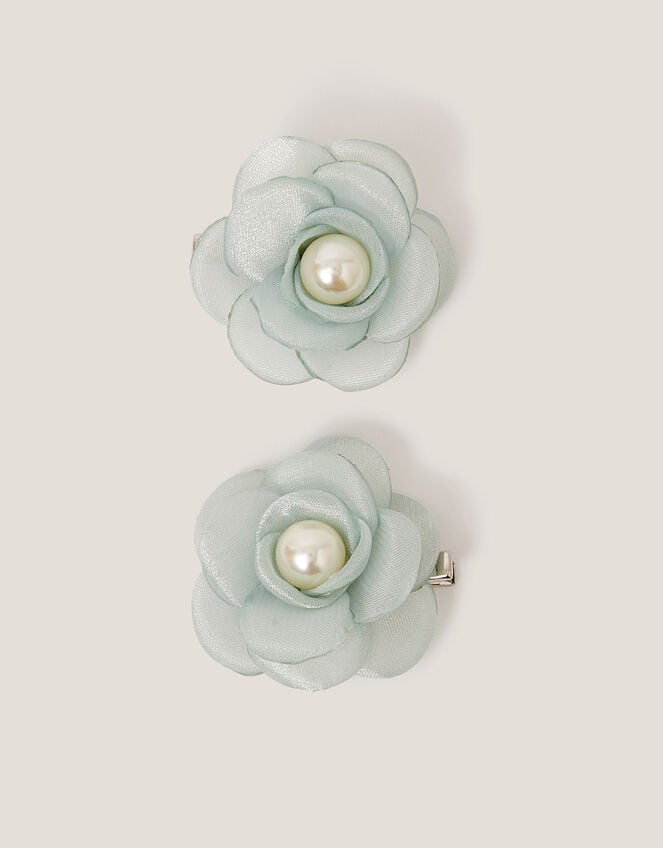 2-Pack Flower Girl Hair Clips, Green (SAGE), large