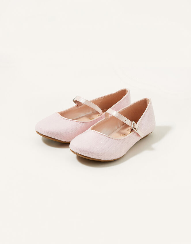 Sequin Ballerina Shoes, Pink (PALE PINK), large
