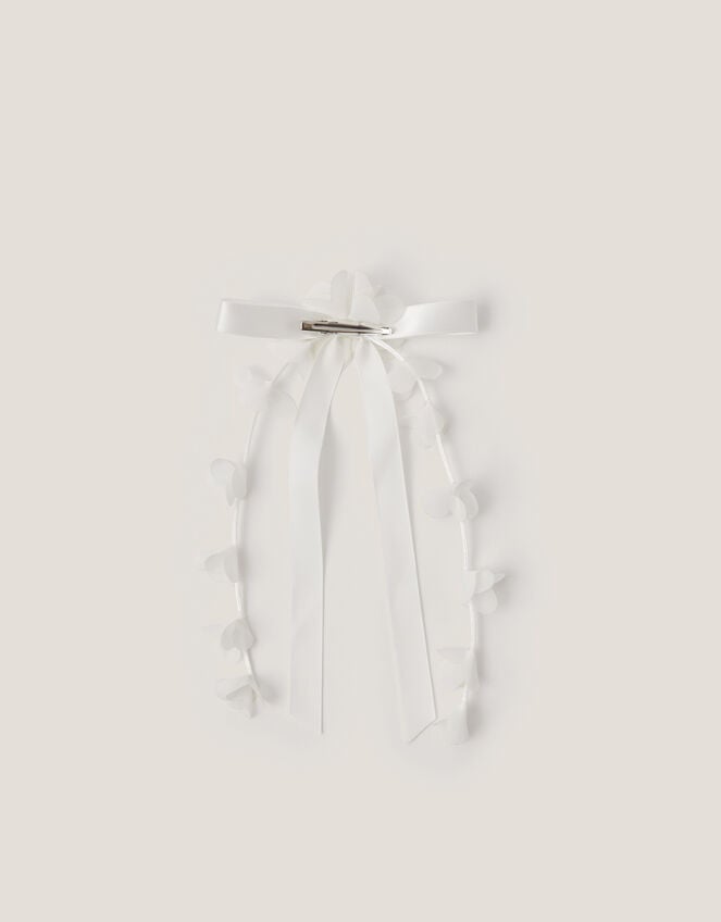 Floral Bow Hair Clip, , large