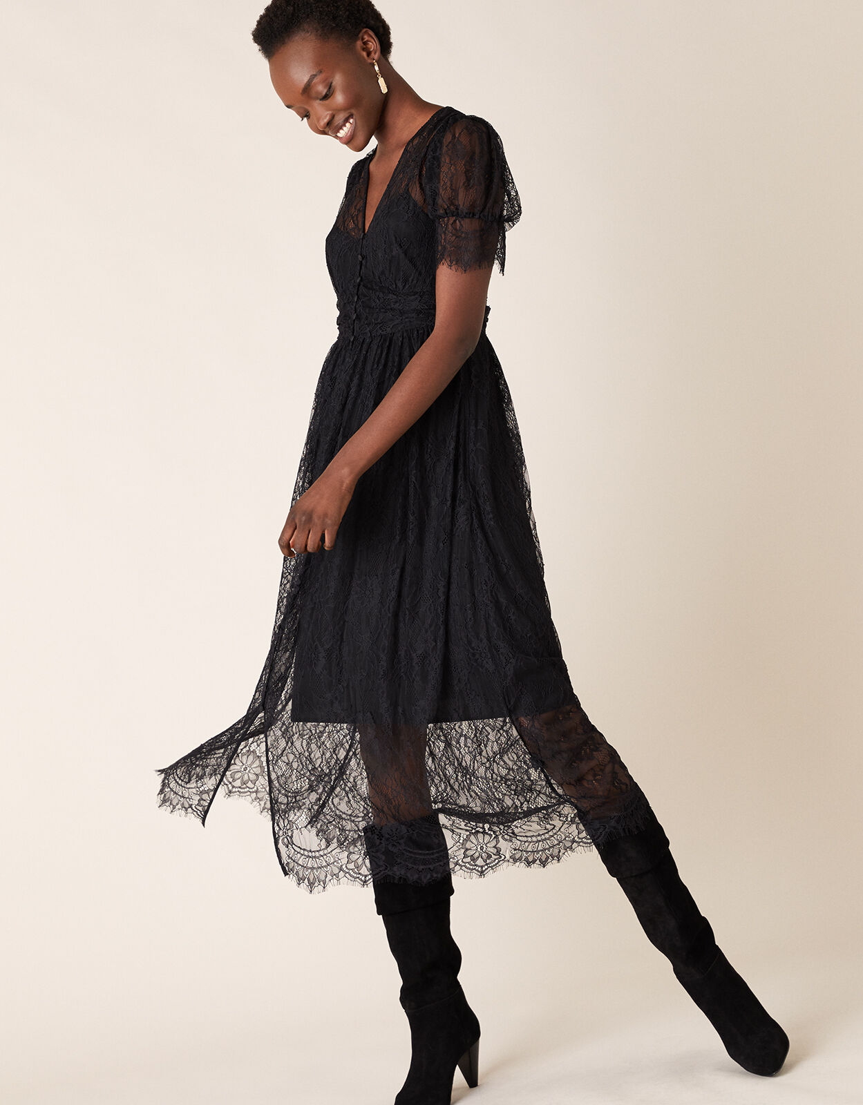 Black lace tea dress Clearance