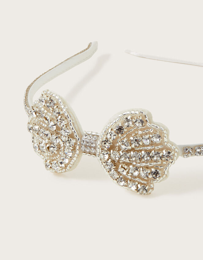 Diamante Bow Headband, , large