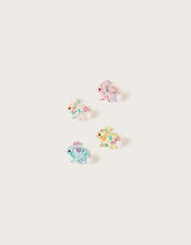 Ditsy Bunny Hair Clips 4 Pack, , large