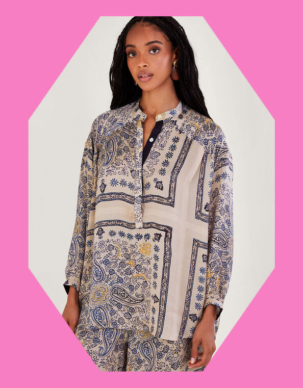 One Hundred Stars Print Darcy Shirt, Blue (BLUE), large
