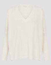 Vicki V-Neck Jumper, Ivory (IVORY), large