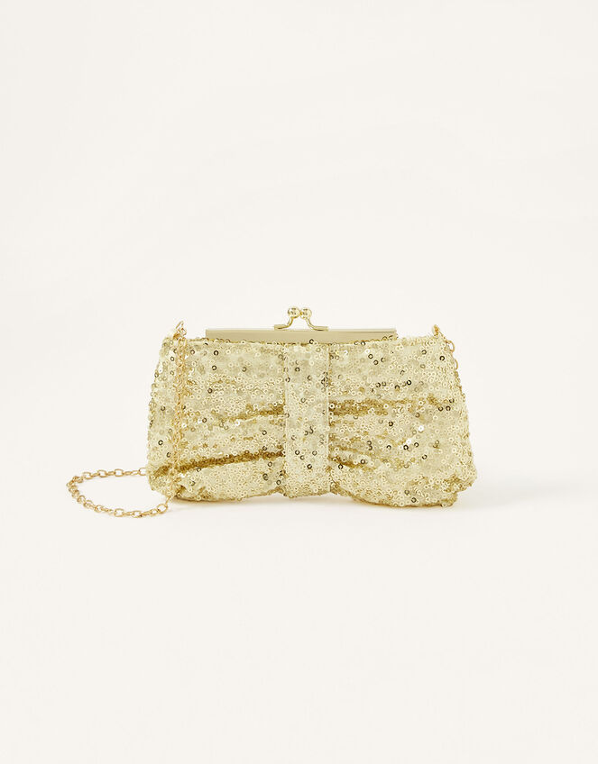 Beau Sequin Frame Bag, , large