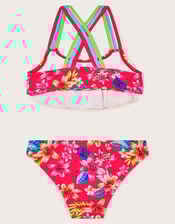 Kendall Tropical Print Bikini Set, Red (RED), large