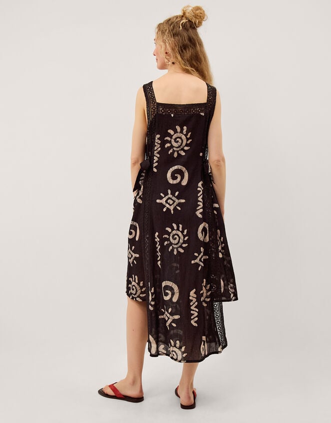 Mafalda Sun Print Lace Midi Dress, Black (BLACK), large