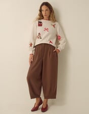 Cara Crew Neck Christmas Sweater, Ivory (IVORY), large