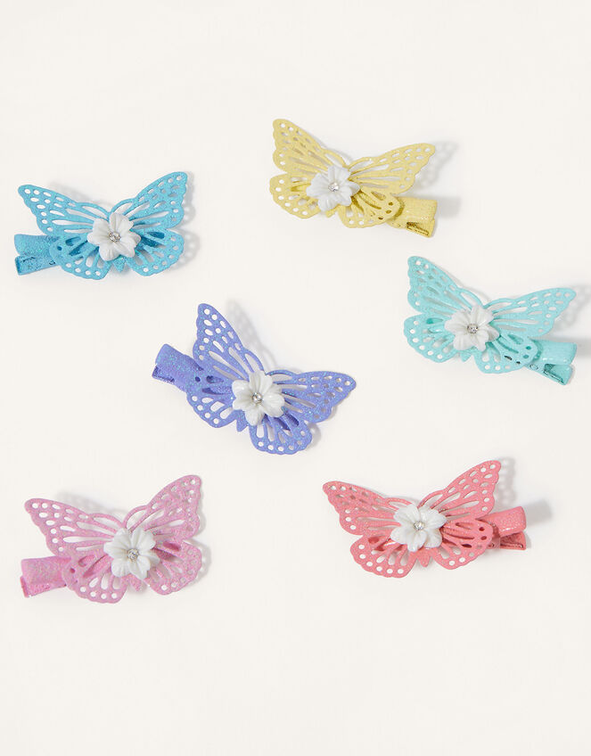 Glitter Butterfly Flower Hair Clip Multipack, , large