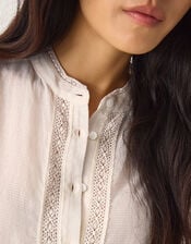 Sara Lace Trim Blouse, Ivory (IVORY), large