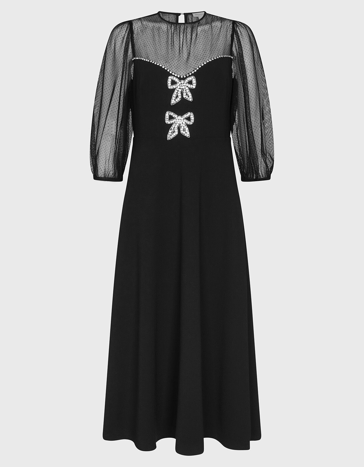 Billie Bow Midi Dress Black