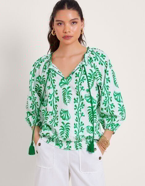 Lani Bubble Hem Top, Ivory (IVORY), large