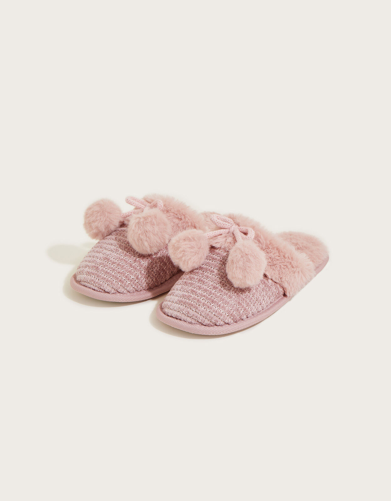 Pink pom pom slippers deals