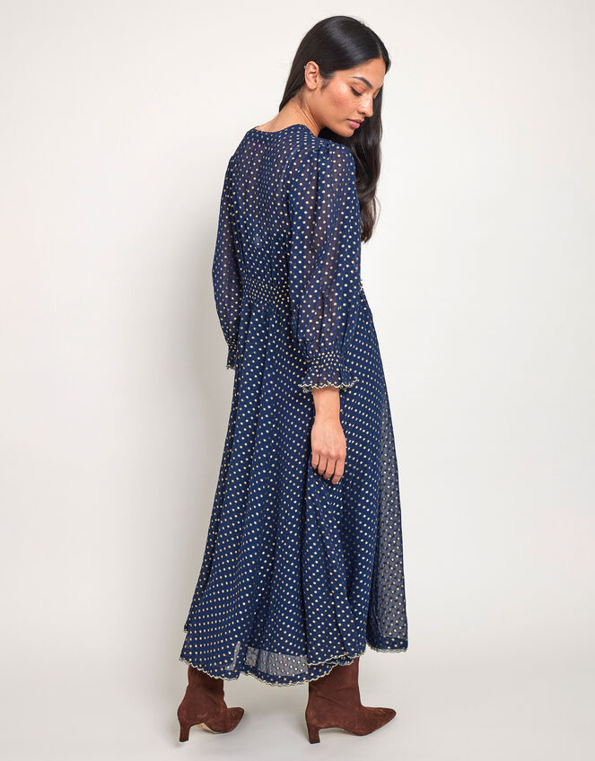 East Polka Dot Dress, Blue (NAVY), large