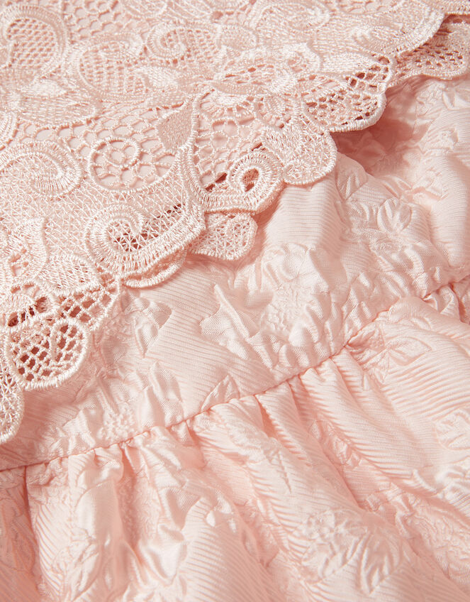 Anna Jacquard Lace Top and Skirt Set, Pink (PINK), large