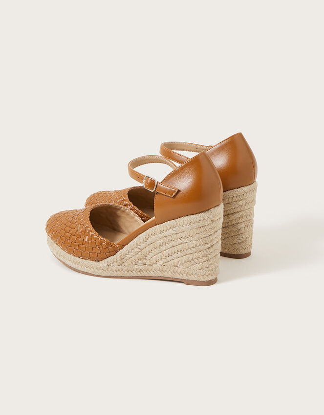 Closed Toe Wedge Sandals Tan