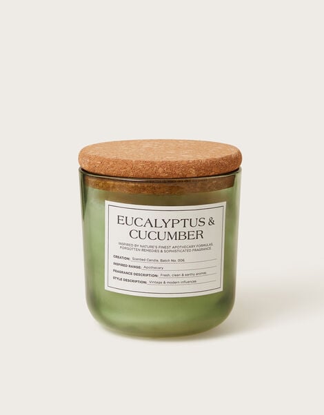 Fresh Eucalyptus and Cucumber Scented Candle, , large
