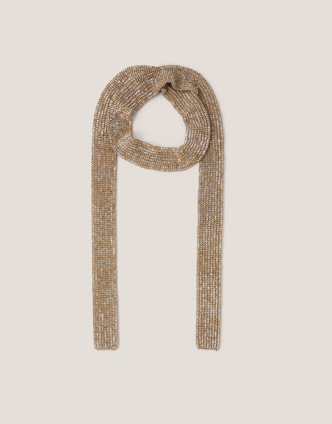 Skinny Beaded Scarf, Multi (MULTI), large