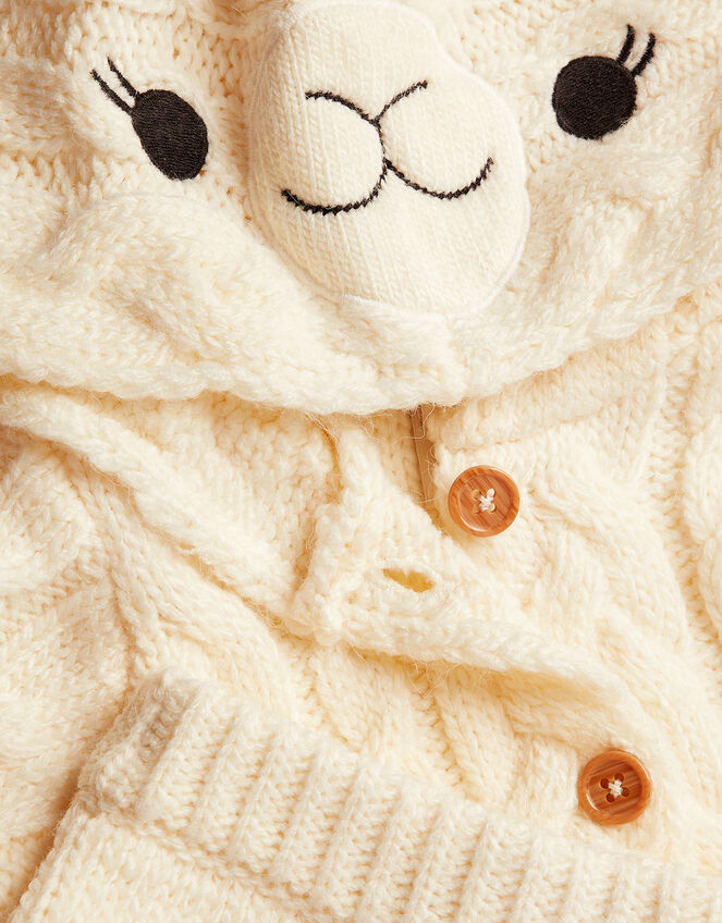 Newborn Lenny Llama Cable Knit Set, Ivory (IVORY), large