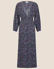 Delilah Dolman Embroidered Dress , Blue (NAVY), large