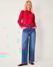 Erika Gemstone Embellished Sweater, Red (RED), large