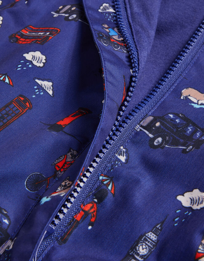 London Print Puddlesuit, Blue (BLUE), large