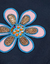 Embroidered Zip-Up Hoodie, Blue (NAVY), large