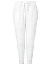 Lightweight Joggers in Pure Linen, White (WHITE), large