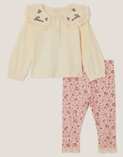 Baby Rosie Top & Floral Leggings Set, Pink (PINK), large