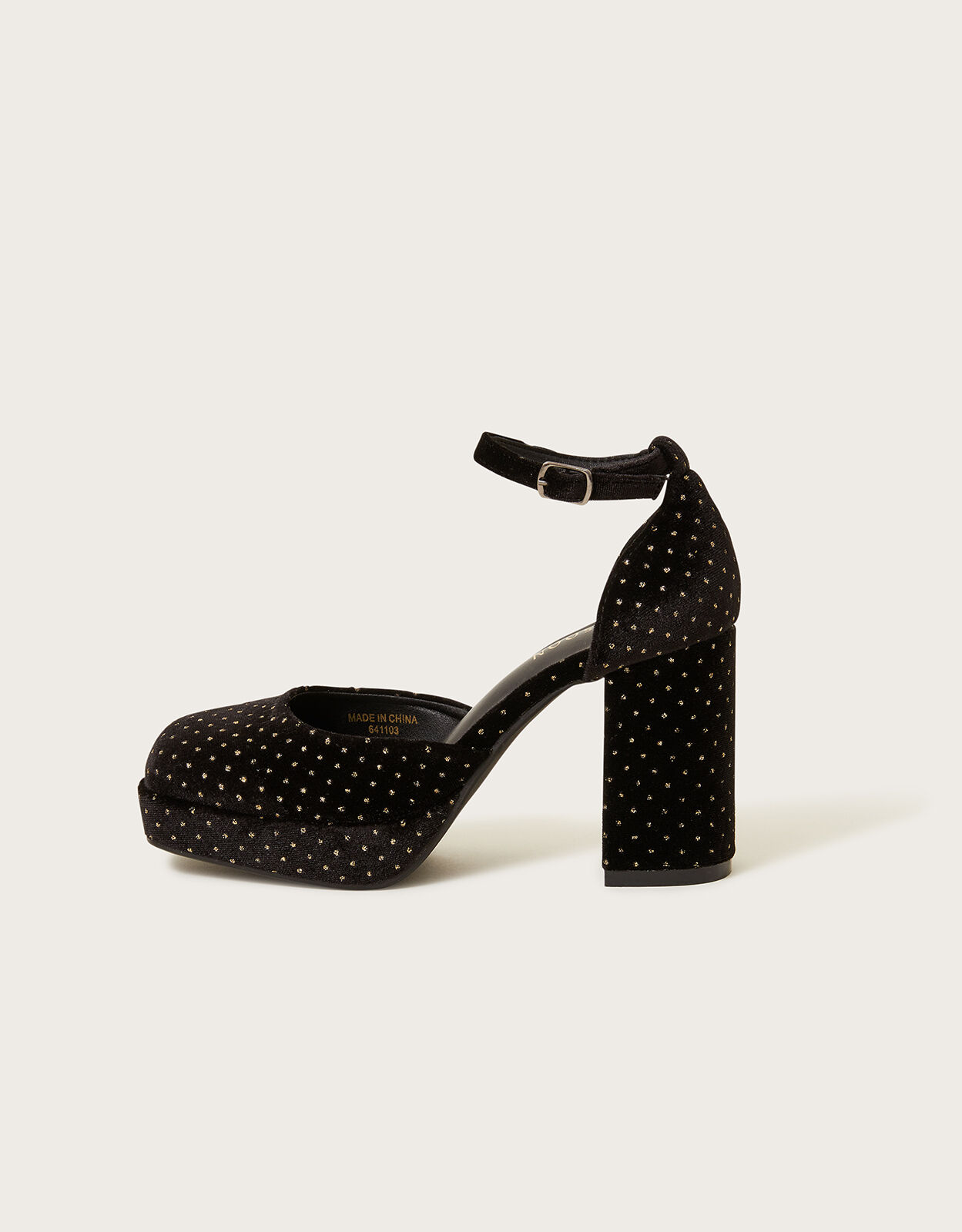 Polka dot sales block heels
