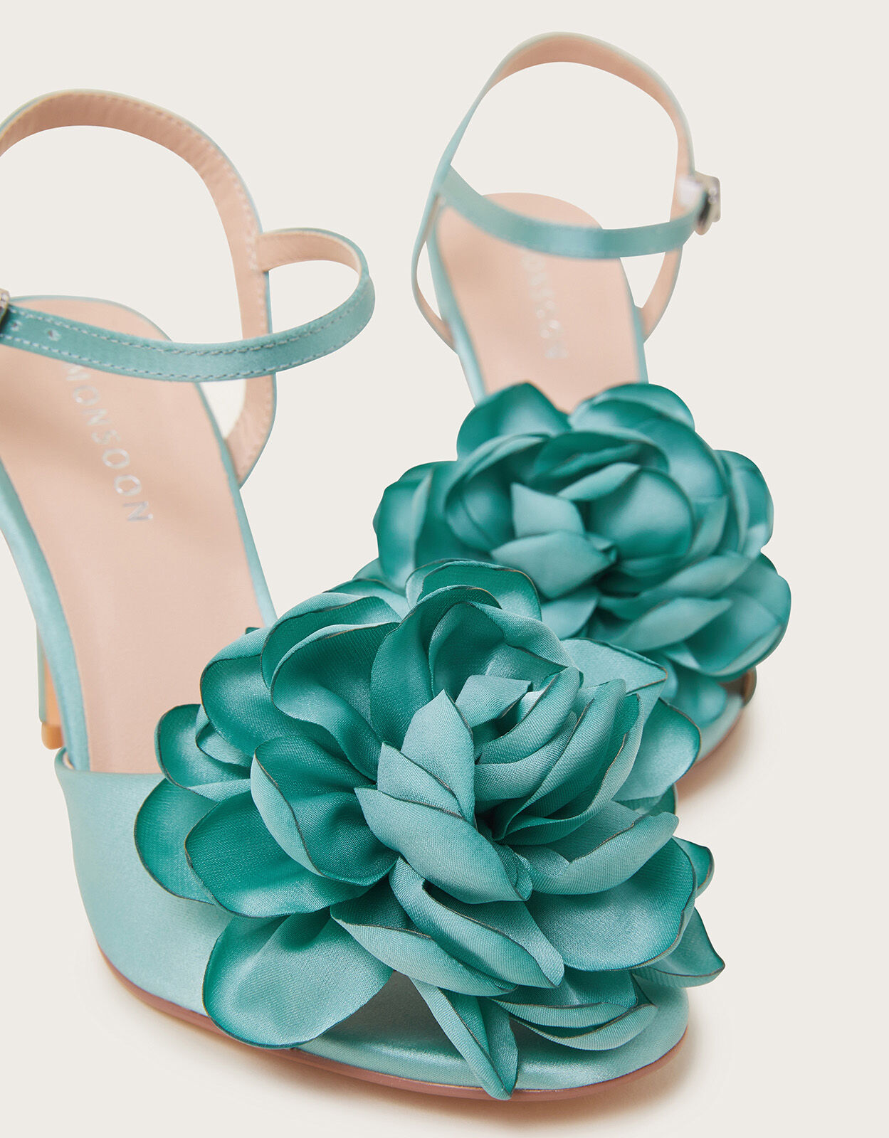 Corsage Satin Stilettos Blue Occasion Shoes Monsoon US
