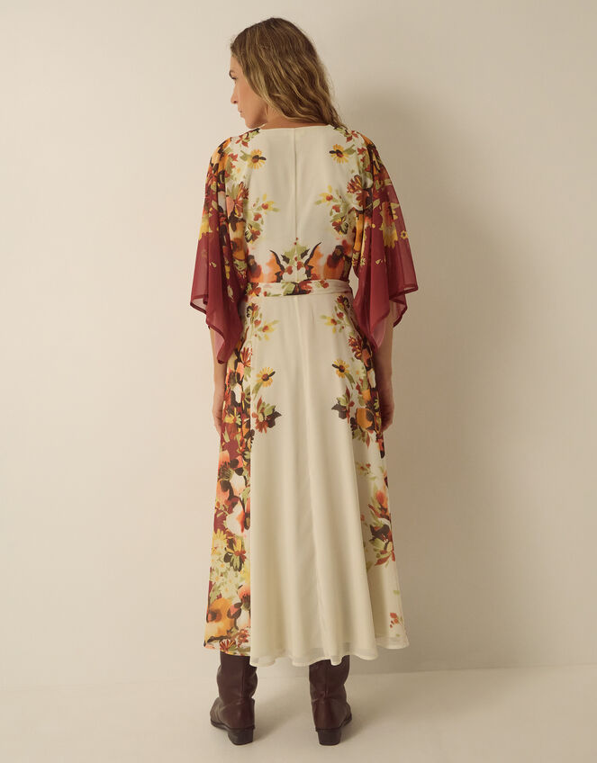 Parrie Floral Midi Wrap Dress, Cream (CREAM), large