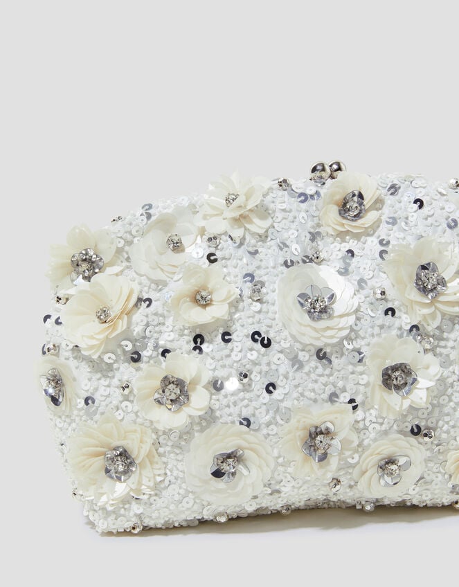 Mia Floral Embellished Clutch Bag, , large