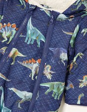 Dino Print Pramsuit, Blue (NAVY), large