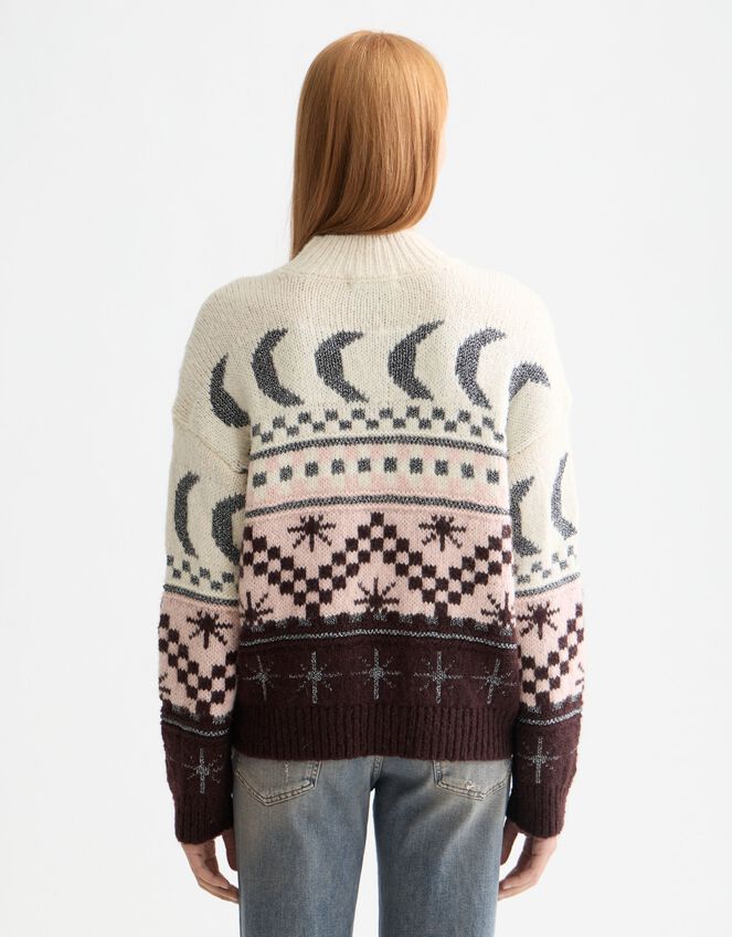 Scotch & Soda Metallic Celestial Fair Isle Jumper, Multi (MULTI), large