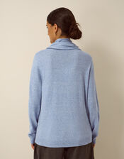 Shaw Scarf Knit Jumper, Blue (BLUE), large