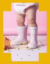 Grass and Air Colour-Revealing Wellies, Pink (PALE PINK), large