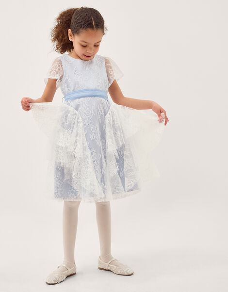 Joanie Cancan Ruffle Lace Dress, Blue (BLUE), large